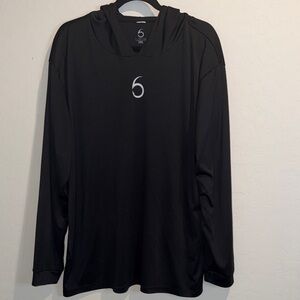 Men's Black Long-Sleeve Hooded Sunshirt